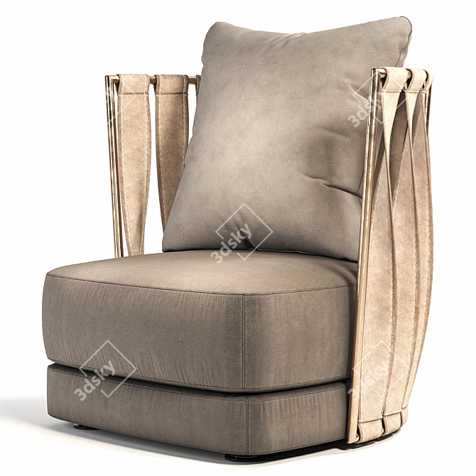 Cantori Twist ArmChair: High Detail and Quality 3D model image 2