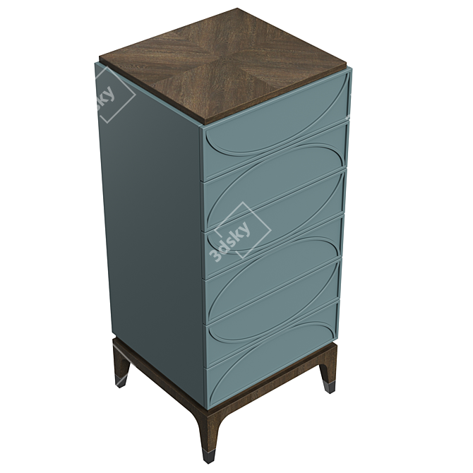 Elegant Majorelle Chest of Drawers 3D model image 2