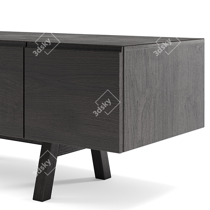 Zeitraum Rattan Oak Sideboard 3D model image 5