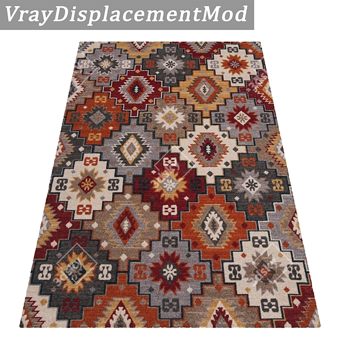 Luxury Carpet Collection: Set of 3 High-Quality Textured Rugs 3D model image 3