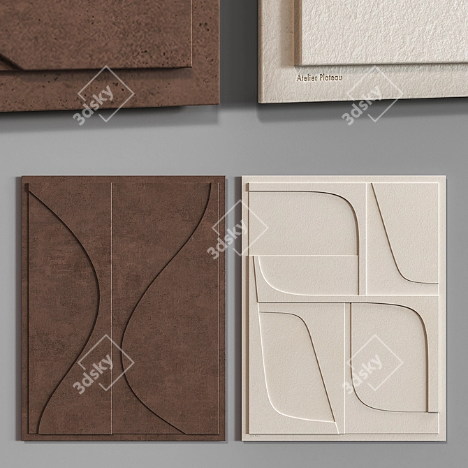 Scandinavian Relief Wall Art 3D model image 1