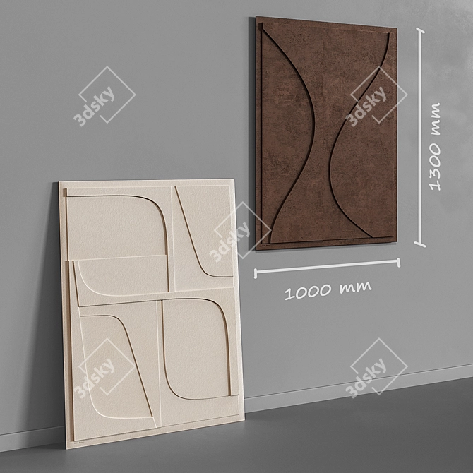 Scandinavian Relief Wall Art 3D model image 2