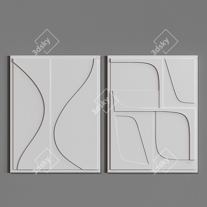 Scandinavian Relief Wall Art 3D model image 3