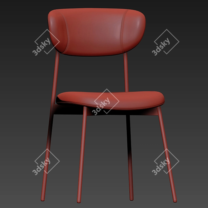 Elegant Petal Dining Chair 3D model image 3