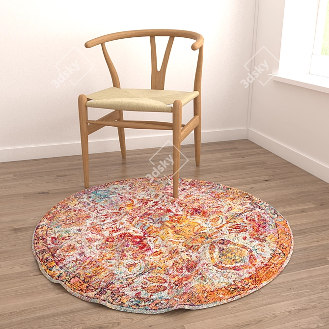 Round Carpets Set: Versatile 6-Piece Collection 3D model image 4