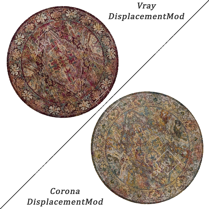 Round Carpet Set: Versatile and Realistic 3D model image 2