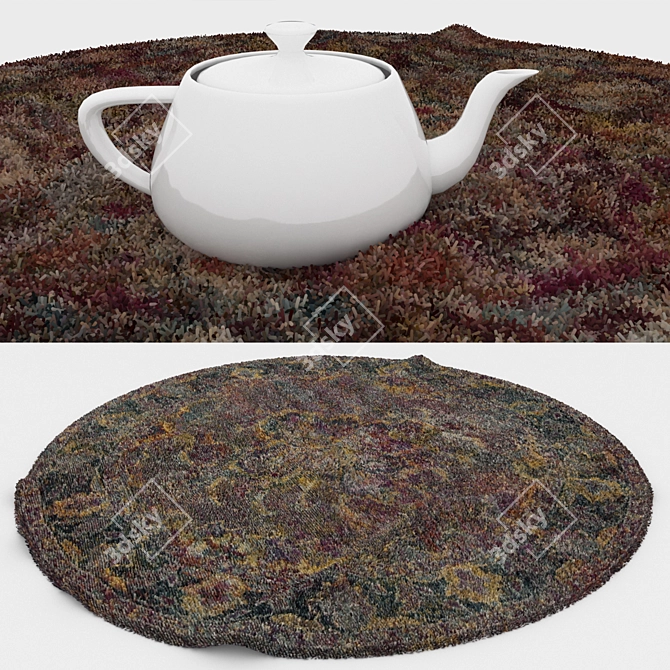 Round Carpet Set: Versatile and Realistic 3D model image 3