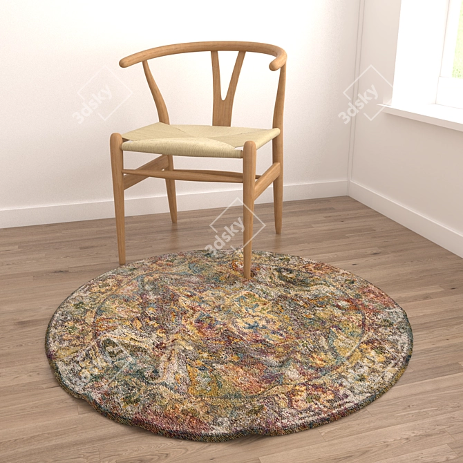 Round Carpet Set: Versatile and Realistic 3D model image 4