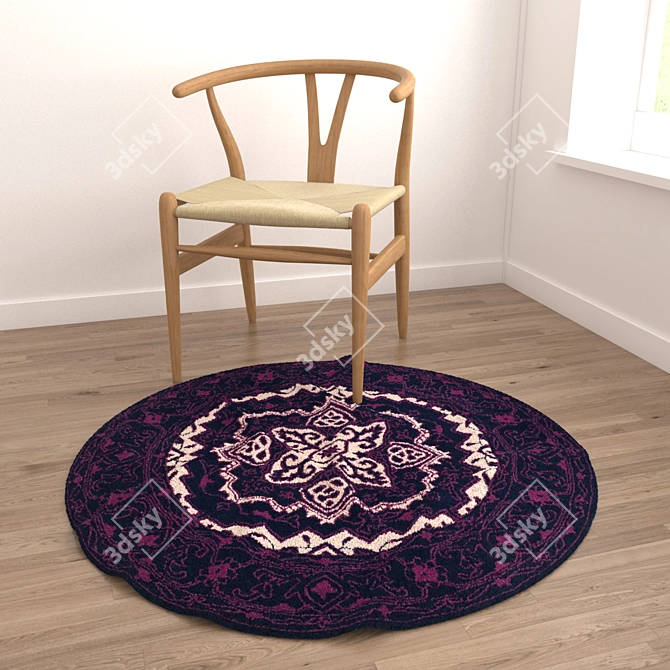 Versatile Round Carpets Set 3D model image 4