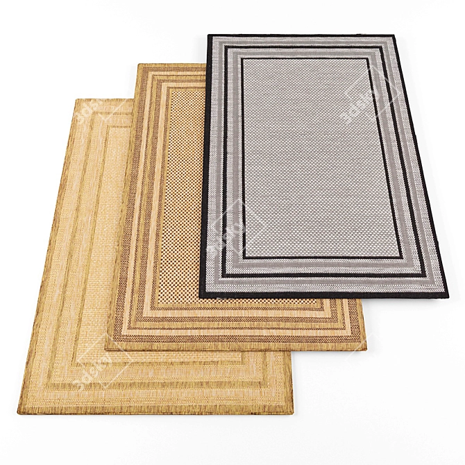 Versatile Rugs Set - 3 Pack 3D model image 1