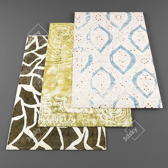 Modern Rugs Bundle - 5 Pieces 3D model image 1