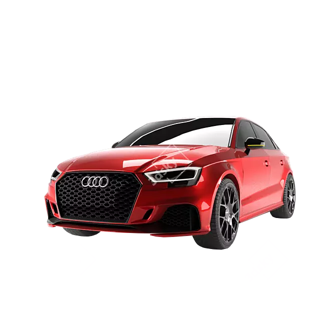 Game-Ready 2017 Audi RS3: Realistic Low-Poly Sedan 3D model image 2