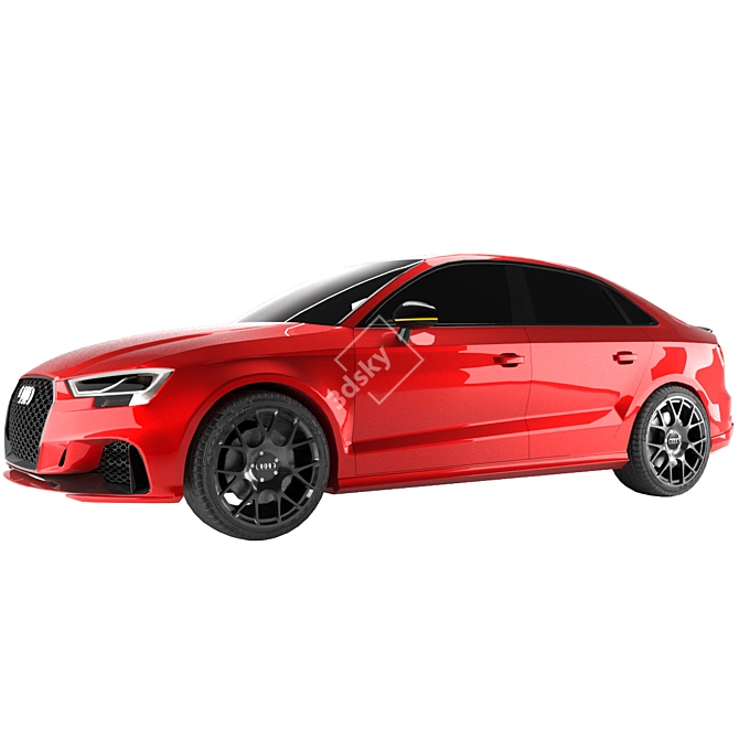 Game-Ready 2017 Audi RS3: Realistic Low-Poly Sedan 3D model image 4