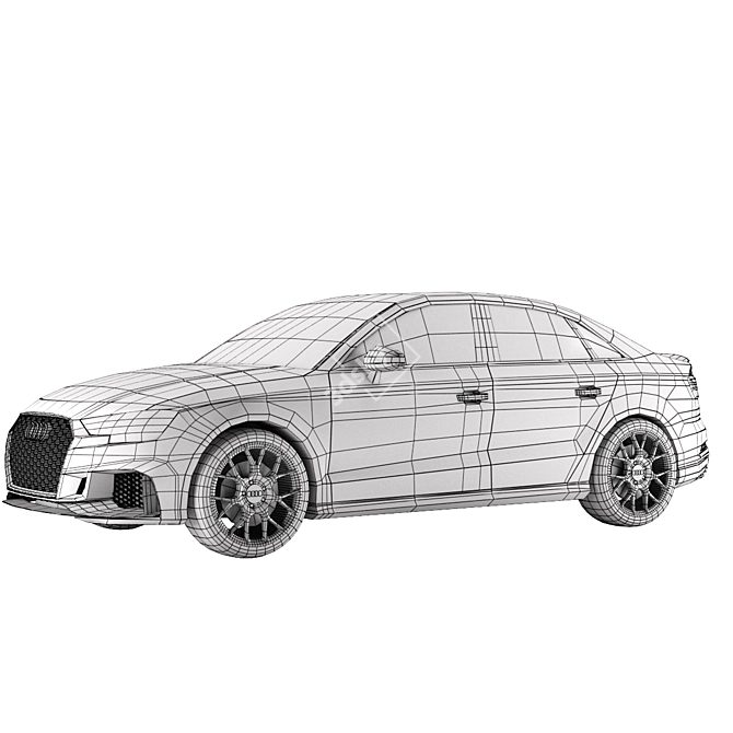 Game-Ready 2017 Audi RS3: Realistic Low-Poly Sedan 3D model image 9