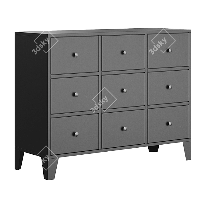 IKEA BRYGGJA: Stylish 9-Drawer Cupboard 3D model image 3