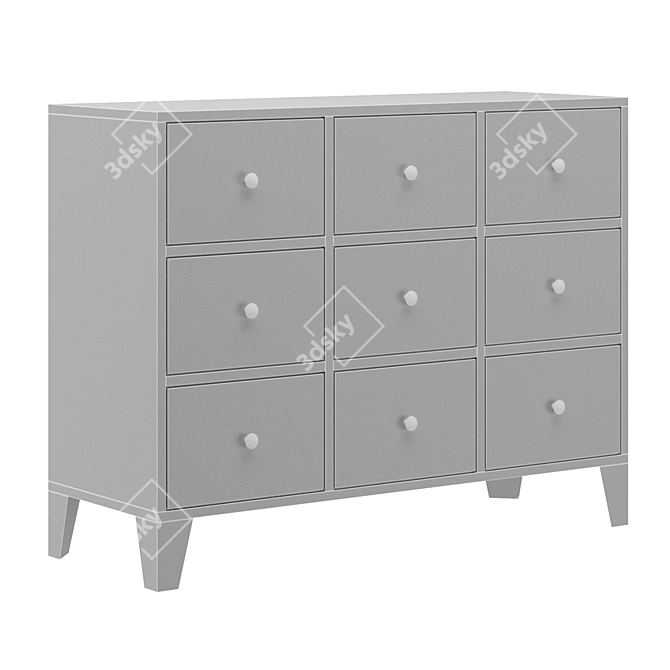 IKEA BRYGGJA: Stylish 9-Drawer Cupboard 3D model image 5