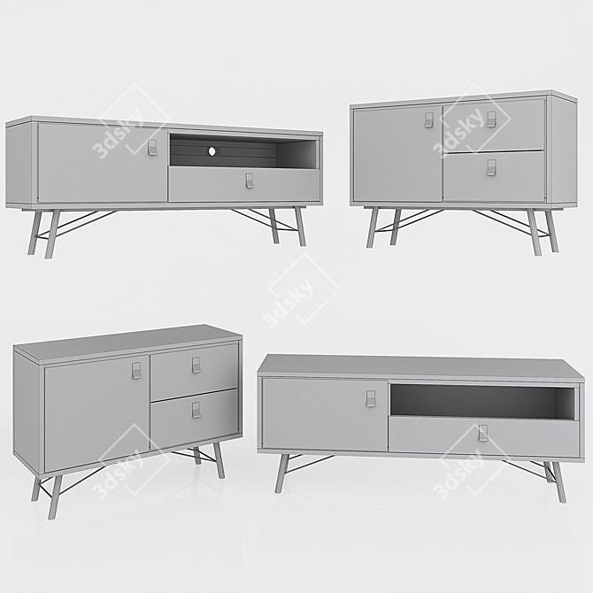 Luxury Danish Lazurit RY Chest Set 3D model image 2