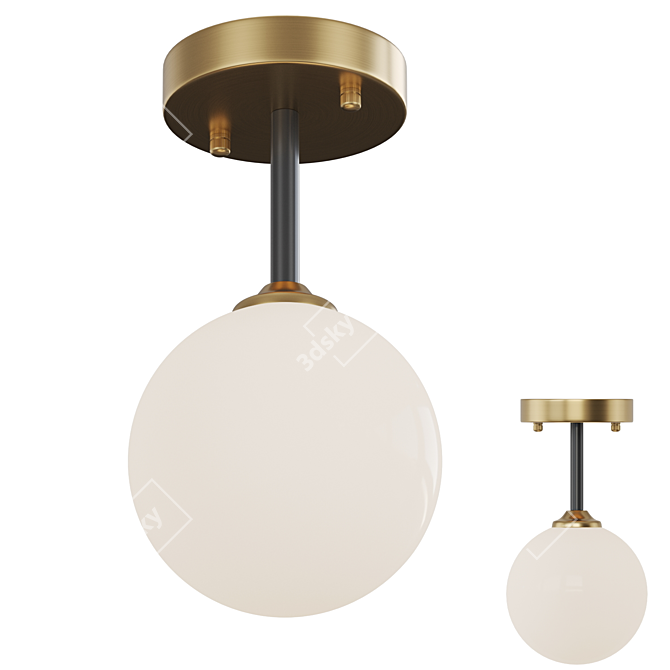 Elegant Metal Ceiling Lamp: Lampatron CHELSY 3D model image 1