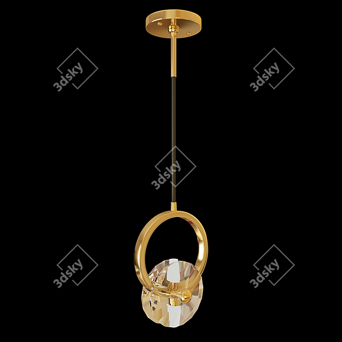 Crystal Gold Pendant Lamp 3D model image 1