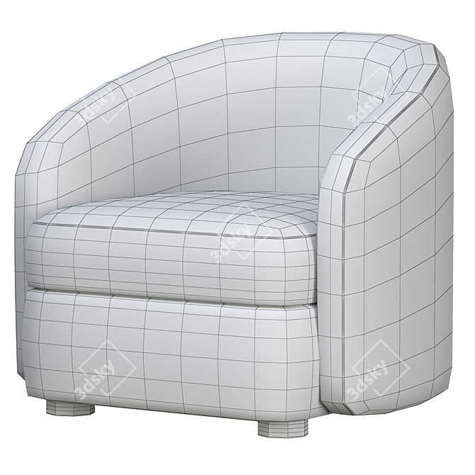 Modern Comfort Lounge Chair 3D model image 4