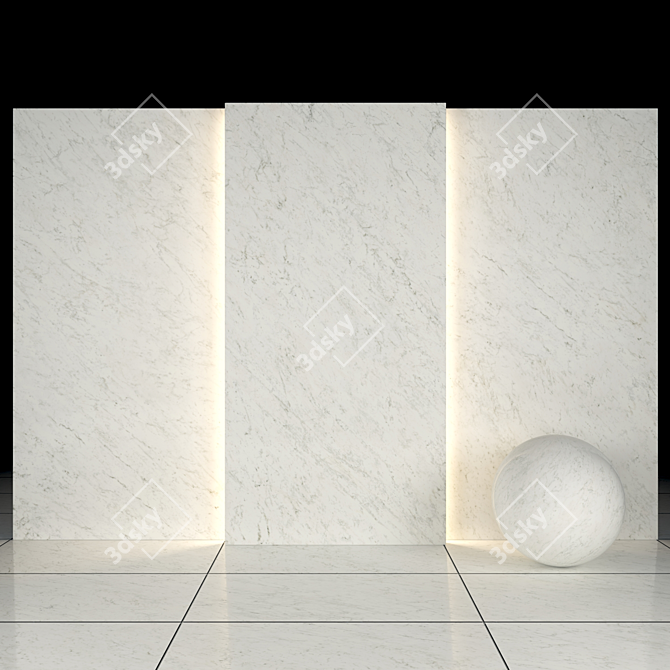 Carrara Marble Slabs & Tiles, High-Quality Textures 3D model image 2