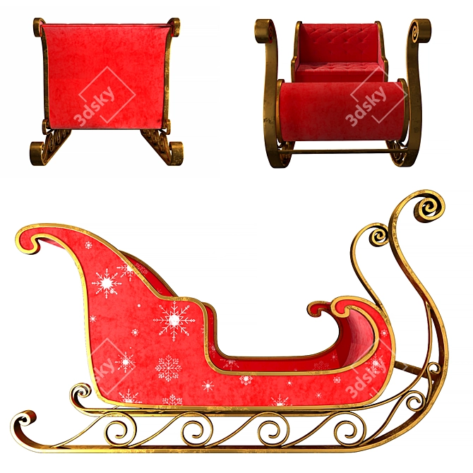 Title: Festive Santa Sleigh Display 3D model image 2