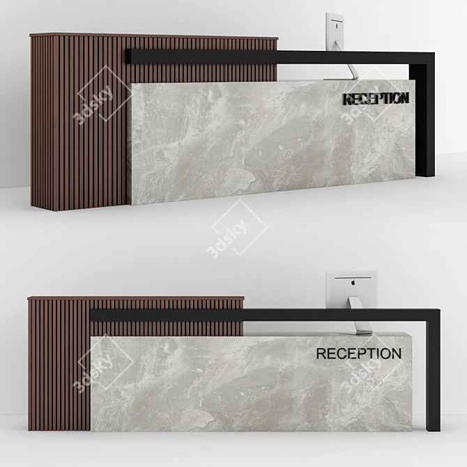 Sleek Reception Desk Solution 3D model image 1