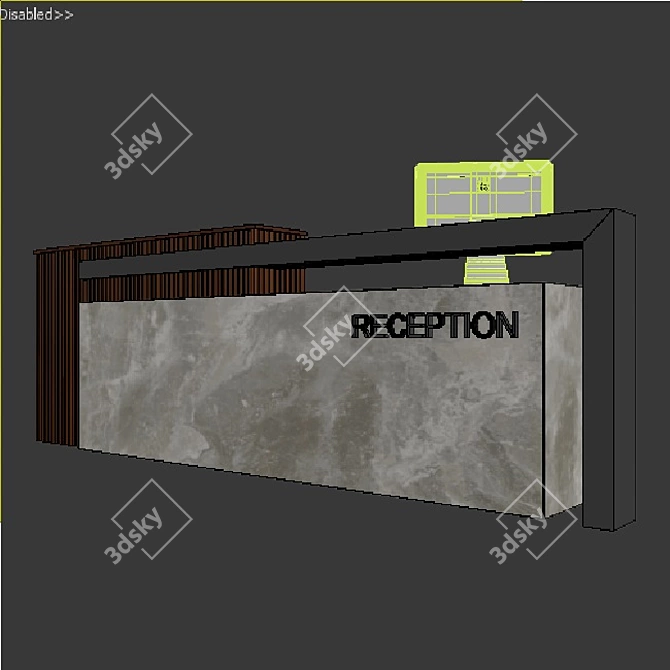 Sleek Reception Desk Solution 3D model image 2