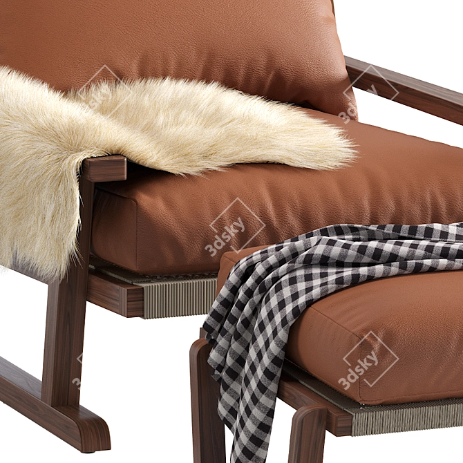 Bari Leather Outdoor Lounge Chair - Coco Republic 3D model image 2