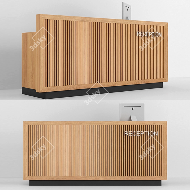 Premium Reception Desk - Elegant Design & Functionality 3D model image 1