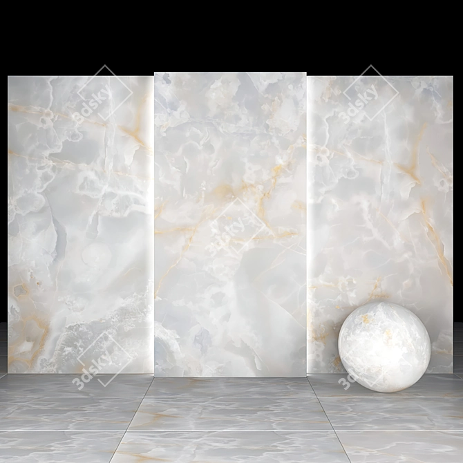 Gray Onyx Texture Slabs - 5 Styles 3D model image 2