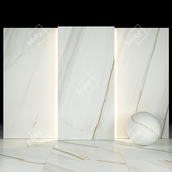 Elegant Pentelicus White Marble 3D model image 2