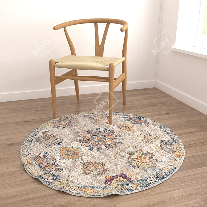 6-Piece Round Carpet Set: Versatile 3D Models 3D model image 4