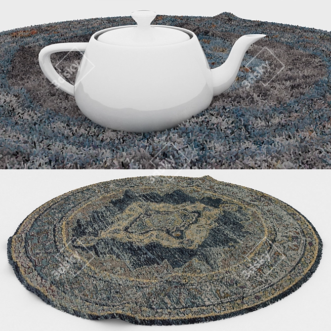 Round Rugs Set 66: Versatile Carpets for Close-Ups & Wide Shots 3D model image 3