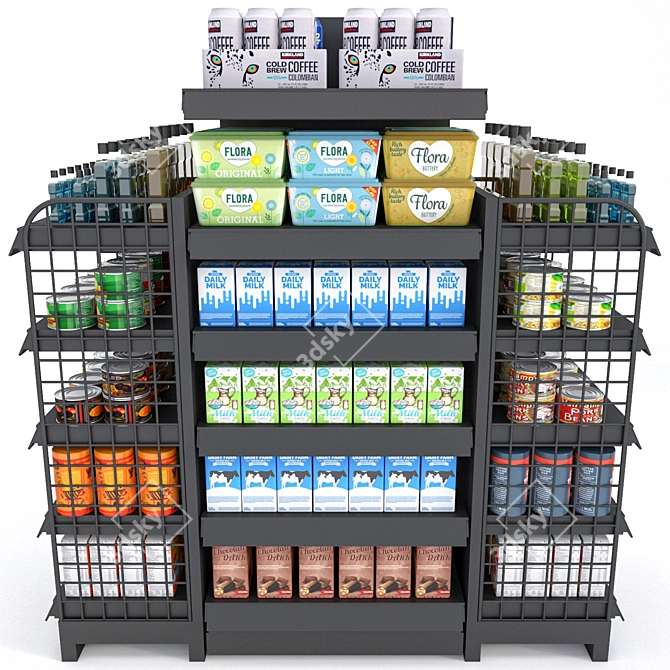Modern Supermarket Checkout Counter 3D model image 3