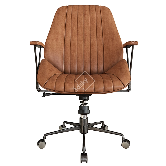 Luxurious Leather Hamilton Chair 3D model image 2
