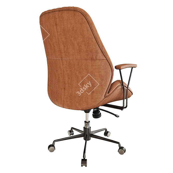 Luxurious Leather Hamilton Chair 3D model image 3
