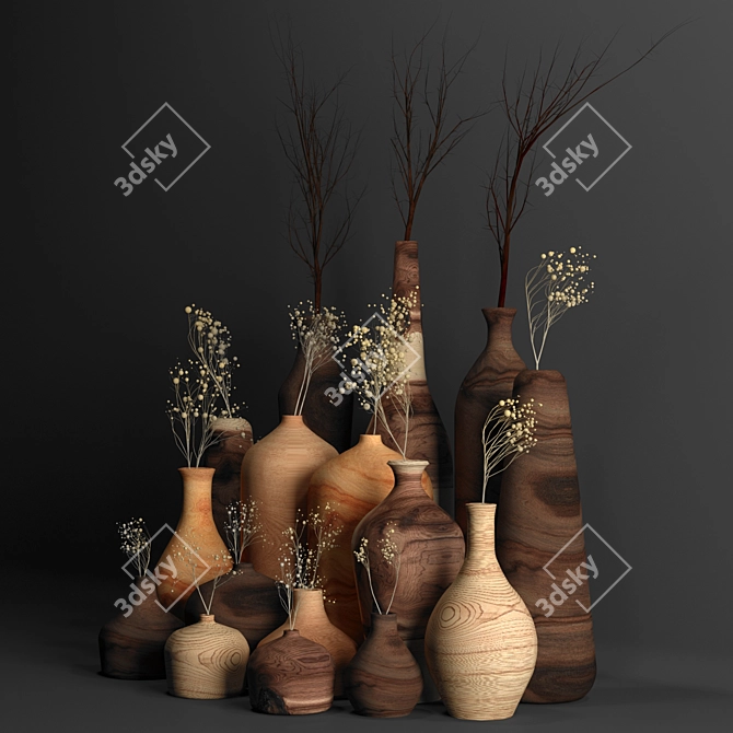 Elegant Nature-Inspired Decor Set 3D model image 2