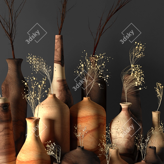 Elegant Nature-Inspired Decor Set 3D model image 3