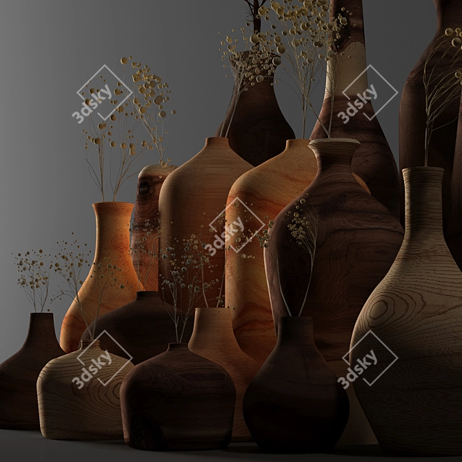 Elegant Nature-Inspired Decor Set 3D model image 4