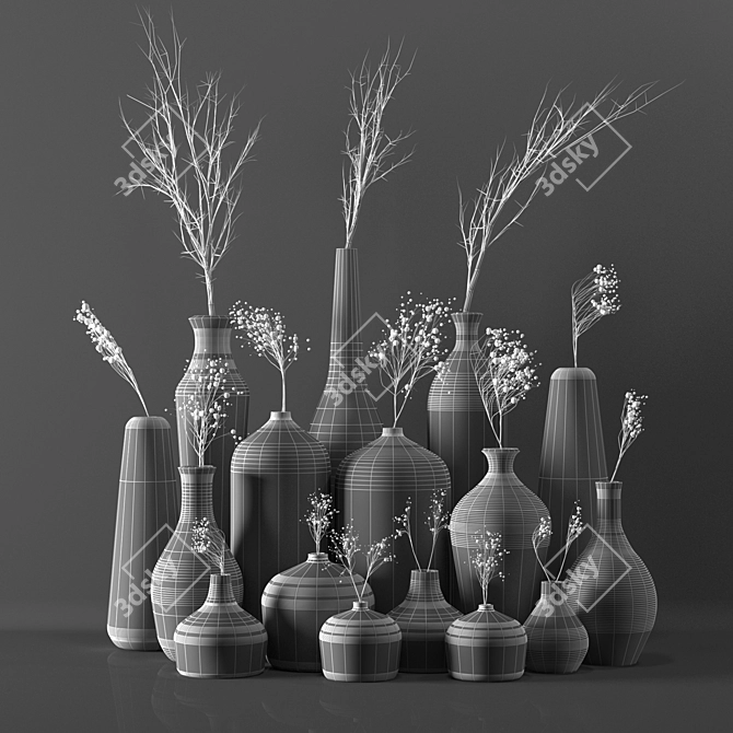 Elegant Nature-Inspired Decor Set 3D model image 5