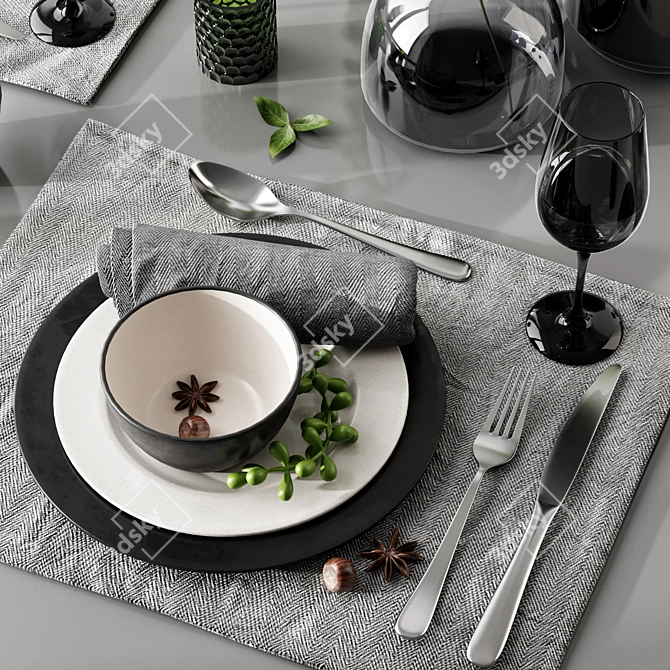 Elegant Table Setting Set 3D model image 4