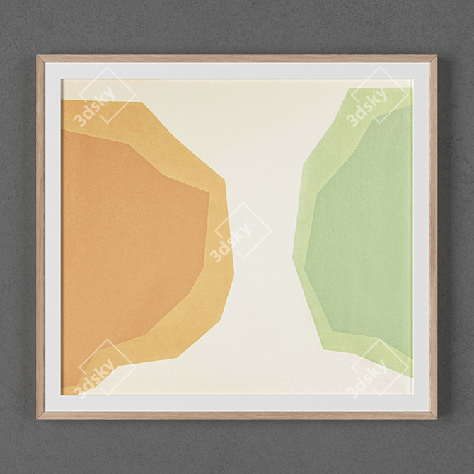 Modern Art Frame Set: 2 Frames, Assorted Sizes & Textures 3D model image 2