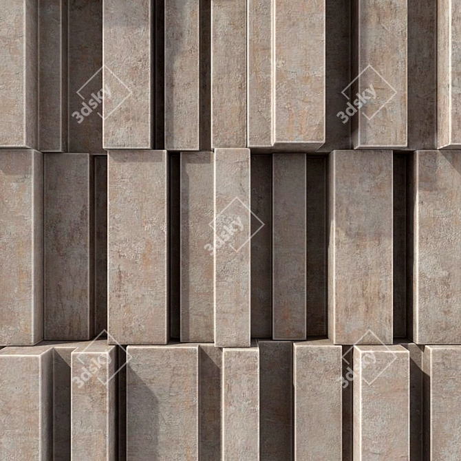 Linear Stone Brick: Smooth Geometry, High-Resolution Texture (3D Max, Vray, Corona) 3D model image 4