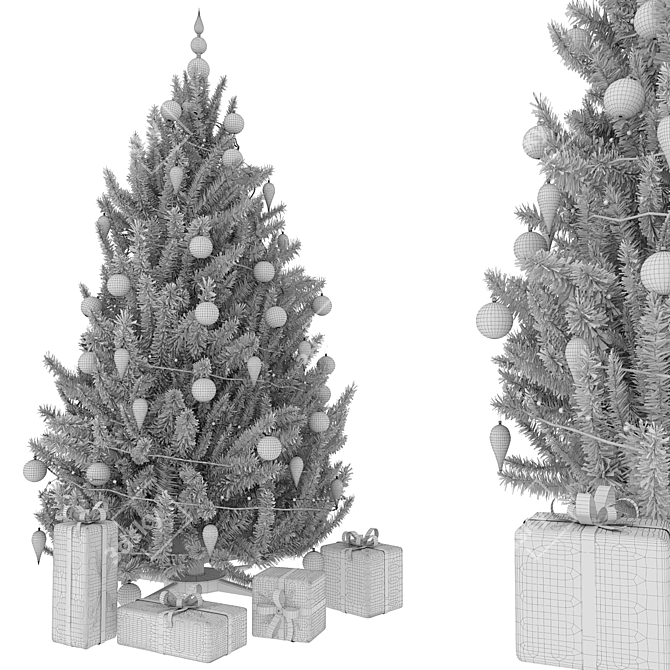 Festive Holiday 3D Christmas Tree 3D model image 4