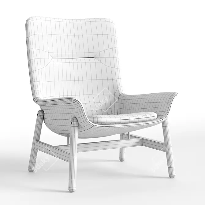 Elegant IKEA VEDBO Armchair 3D model image 3