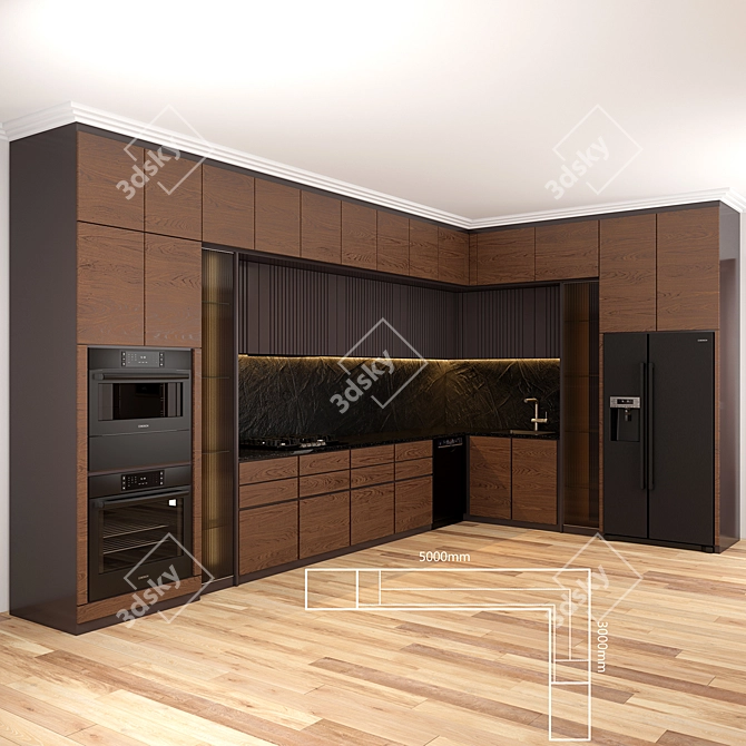 Modern Bosch Kitchen Appliances 3D model image 1