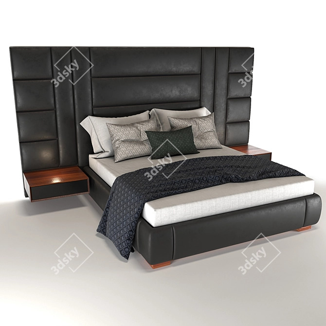 Modern Designer Amazon Bed Set 3D model image 1
