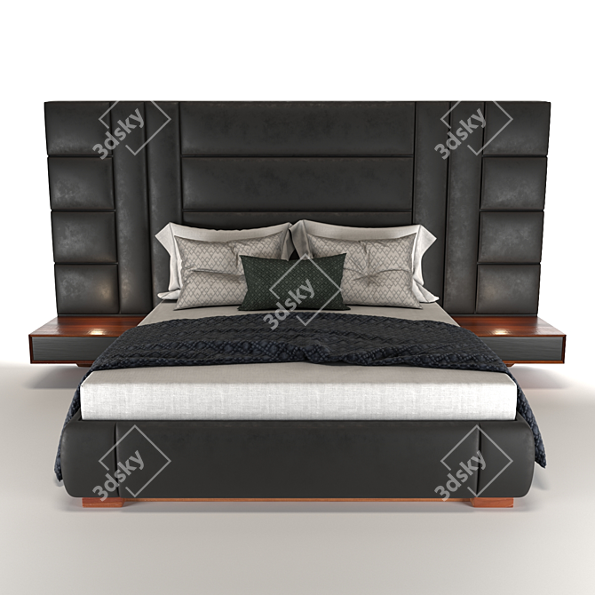 Modern Designer Amazon Bed Set 3D model image 2