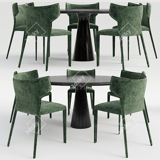 Elegant Salicido Dining Set 3D model image 1